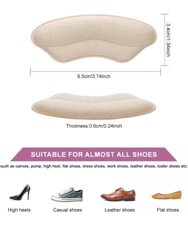4 Pairs Heel Pads for Big Shoes | Women's Heel Grips & Comfort Inserts | Blister Prevention & Cushioning | Beige Shoe Fillers - Buy Online on GoSupps.com
