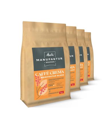 Melitta Manufaktur-Kaffee Caff Crema Speciality coffee 4 x 500g coffee beans uncomfortable regional coffee from Brazil Colombia and Ethiopia roasted in Germany strength 3 in the tray caff crema 500 g (4 Pack) - Buy Online on GoSupps.com