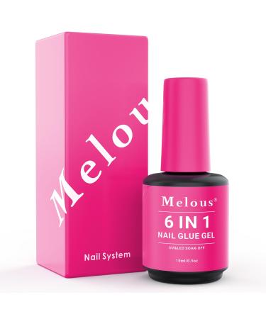 6 in 1 Gel Nail Glue Nail Tips Gule for Soft Gel Tips Press on Nails Strong Glue Gel for Nail Extension