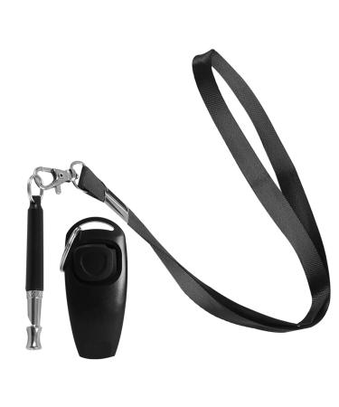 DSFSAEG 2 Pcs Dog Whistle Dog Training Clicker High Frequency Portable Training Clicker with Wrist Strap for Recall Cat Dog Horse Training Pet Training Aid Tools Black