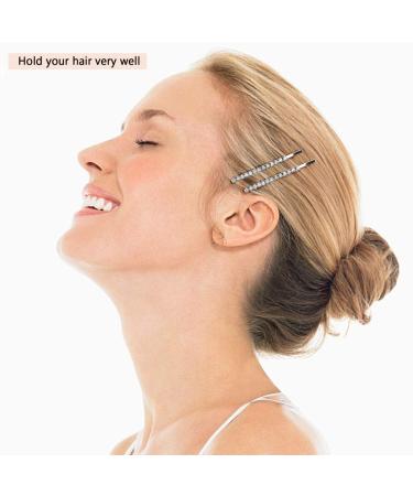 24 Pcs Rhinestone Bobby Pins - Sparkly Crystal Hair Clips for Women and Girls (Silver) - Buy Online on GoSupps.com