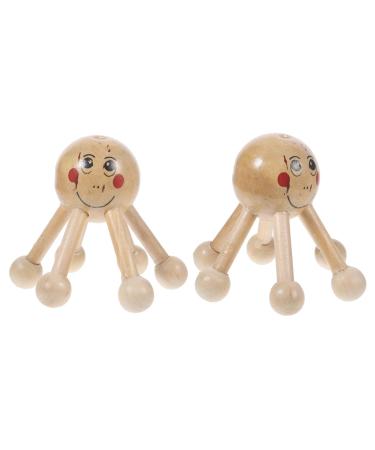 Fomiyes 2st massager for the cervical spine Scalp massage massage device Neck massage device GUA-SHA massage device Hand massager made of wood tools Hair scrapers Hair scrapers