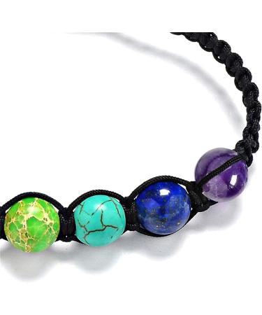 Lava Rock 7 Chakras Aromatherapy Essential Diffuser Bracelet Braided Rope Volcanic Stone Bead Bangle Bangle Durable and Practical - Buy Online on GoSupps.com