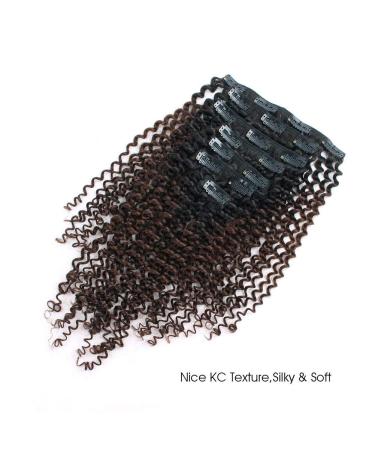 ABH AmazingBeauty Ombre Kinky Curly Clip-In Hair Extensions for Black Women â€“ 3C 4A Remy Human Hair, Chocolate Brown T4, 14 Inch, 115g - Buy Online on GoSupps.com