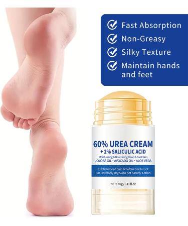  QEEROYO Anti Crack Foot Cream 60% Urea Moisturizer Foot Cream Extra Dry Foot Cream for Dry Broken Heels Relieves Dry Feet 40g - Buy Online on GoSupps.com
