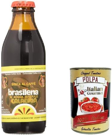 Brazilian Bibita Gassata al Caffe Pack of 24 refreshing soft drinks Calabria 25 cl Refreshing non-alcoholic soft drink with coffee flavor + Italian Gourmet polpa 400 g - Buy Online on GoSupps.com