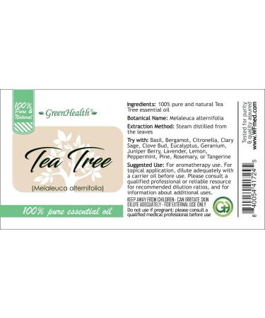 GreenHealth - 5 ml Tea Tree Essential Oil - 100% Pure - Buy Online on GoSupps.com