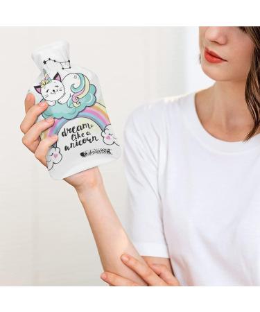 Lazy Unicorn Hot Water Bottle with Plush Cover - Ideal Hand Warmer for Adults & Kids | 26.5x15.3cm - Perfect for Cozy Comforts - Buy Online on GoSupps.com