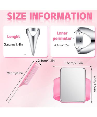 10-Piece Hair Parting Ring Set with Steel Rat Tail Comb - Pink/Silver Magnetic Wrist Pin Hair Parting Tool - Buy Online on GoSupps.com