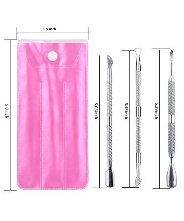 YGDZ 3PCS Stainless Steel Cuticle Pusher Set for Manicure and Pedicure - Nail Cuticle Remover and Scraper Tools for Fingernails and Toenails - Buy Online on GoSupps.com