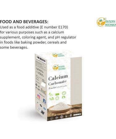 Herbs Botanica Calcium Carbonate Powder Food Grade Calcium Supplement for Cooking and Baking, Antacid, DIY Toothpaste 8 oz - Buy Online on GoSupps.com