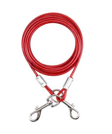 NATUCE 16.4ft (5M) Dog Tie Out Cable Tie-Out Cable for Dogs up to 176lbs Suitable for all Breeds (Red)