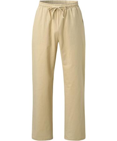 Men's Summer Casual Pants - Lace-Up Solid Color Cotton Khaki Pants for Youth & Men - Perfect for Warm Weather - Buy Online on GoSupps.com
