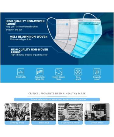 Canadian Shipped - Face Masks 500 Pack Blue Standard 3-Ply Protective Disposable (Safe Comfortable Breathable Hypoallergenic) 3 Layer Skin-Friendly Non-Medical Protective Disposable Mask Everyday Use **Graphene Free Latex Free** 500 Count (Pack of 1) - Buy Online on GoSupps.com