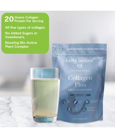 Kathy Ireland Multi Collagen Protein Powder Peptides Types I II III V X Unflavored 20g Protein per Serving Bovine Chicken 16 oz 16 Ounce - Buy Online on GoSupps.com