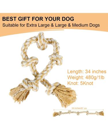XL Indestructible Dog Rope Toy for Large Dogs - 35 Inch Vivifying Rope Dog Toy for Aggressive Chewers - Buy Online on GoSupps.com