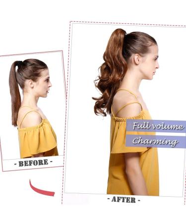 Buy Elailite Real Hair Ponytail Extensions 55cm 120g - Remy Smooth #12/613 Golden Brown & Bleached Blonde Hair Parts with Clamp - Buy Online on GoSupps.com