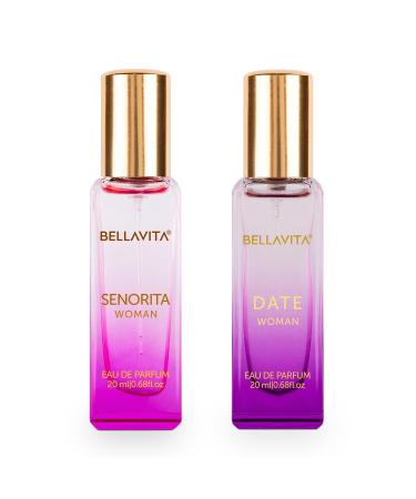 Be'llaVita Luxury Date & Senorita Eau De Parfum For Woman Perfume Combo with Jasmine Vanilla & Musk | EDP Fragrance Scent Gift Set Pack of 2 20 ml - Buy Online on GoSupps.com