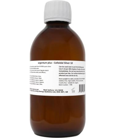 Argentum Plus Colloidal Silver 10 ppm - 300ml Clear Liquid in Amber Glass Bottle - Buy Online on GoSupps.com