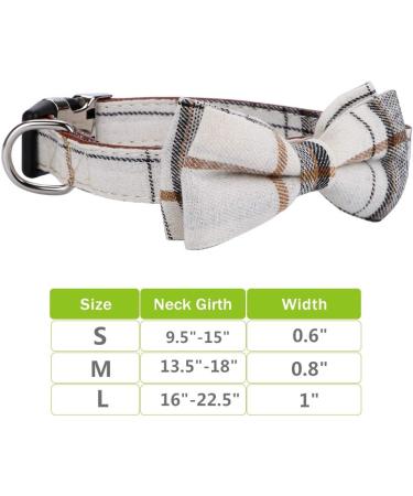 Soft & Comfy Bowtie Dog Collar - Adjustable Bow Tie Collar for Small, Medium, Large Pets - Detachable - Beige (1 Pack) - Buy Online on GoSupps.com