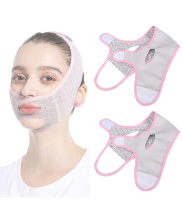 Beauty Face Sculpting Sleep Mask Face Chin Mask Chin Up Mask Face Belt Double Chin Sleep Facial Mask Reusable V Line Shaping Face Masks V Chin Strap(2 Pcs)