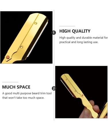 Lalafina Engraved Razor Holder - Foldable & Manual Razor Trimmer - Premium Barber Shaving Accessory | 14.5x2.5cm Gold - Buy Online on GoSupps.com