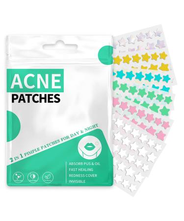 Star Pimple Patches For Face 240 Counts Hydrocolloid Acne Patches with Tea Tree Oil Blemish Zit Patches For Face 3 Sizes Acne Patch Acne Dots Patches 6 colors Pink Yellow Blue Star Pimple Patches