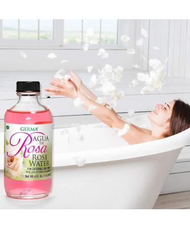 Germa Rose Water 4oz - Natural Floral Fragrance Hydrating & Rejuvenating Agua de Rosa - Buy Online on GoSupps.com