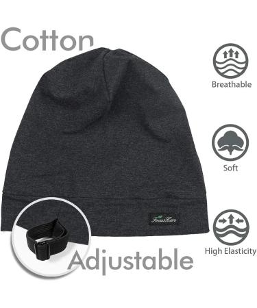 Adjustable Satin Lined Sleep Cap for Curly Hair, Dreadlocks, Braids | Set of 2 | Men & Women | Black & Dark Gray - Buy Online on GoSupps.com