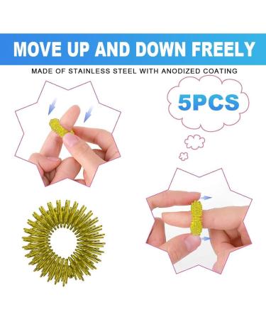 Buy LATRAT 5-Piece Acupressure Massage Ring Set - Spiky Sensory Finger Therapy for Pain Relief | International Shipping Available - Buy Online on GoSupps.com