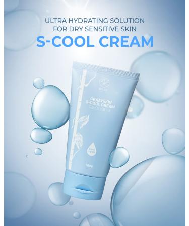 CRAZY SKIN S-Cool Hydrating Facial Cream 100g - Intensive Repairing Birch Juice Moisturizer for Sensitive Skin | Korean Skincare - Buy Online on GoSupps.com