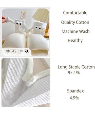 PUENBKO Couple Holding Hands Magnet Socks - Cute 3D Doll Mid-tube Socks - Buy Online on GoSupps.com