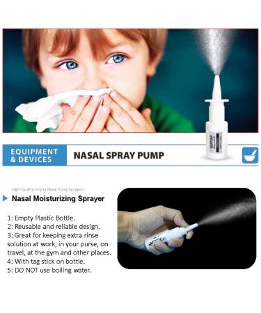 Nasal Douche Set | 40x Nose Rinsing Salt | Nasal Spray Bottle & Attachments for Adults & Kids | Effective Cold & Allergy Relief - Buy Online on GoSupps.com