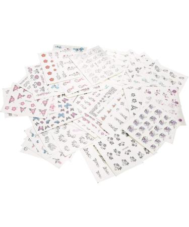 Nail DIY Decals 50 Sheets Mixed Flower Butterfly Cartoon Nail Art Water Transfer Sticker Nail Art Stickers Nail Accessory for Festival Decoration and Daily Nail Design(XF) - Buy Online on GoSupps.com