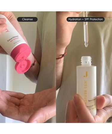 JESS BEAUTY | Make Him Wear It Kit Face Reset Cleanser 5 fl. oz, Sun Drops SPF 50+ Sunscreen Oil 1 fl. oz - Buy Online on GoSupps.com