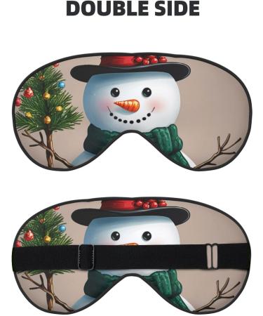 Soft Merry Christmas Snowman Eye Mask | Adjustable Light Blocking Sleep Mask - Breathable & Double-Sided - Buy Online on GoSupps.com