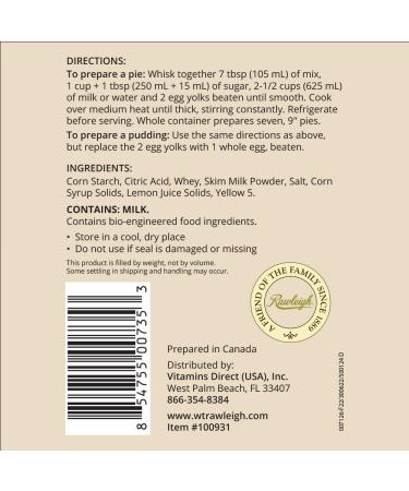 Rawleigh Lemon Pie Filling & Dessert Mix: 16 oz / 454g - Pack of 3 454 g (Pack of 3) - Buy Online on GoSupps.com