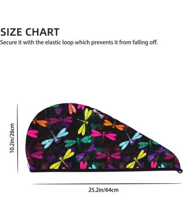 Hair Towel Wrap | Fast-Drying Hair Turban with Button | Colorful Dragonflies - Perfect for All Hair Types - Buy Online on GoSupps.com