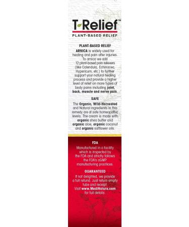 MediNatura T-Relief Extra Strength Cream for Back Pain & Muscle Aches - 3 oz (2 Pack) - Buy Online on GoSupps.com