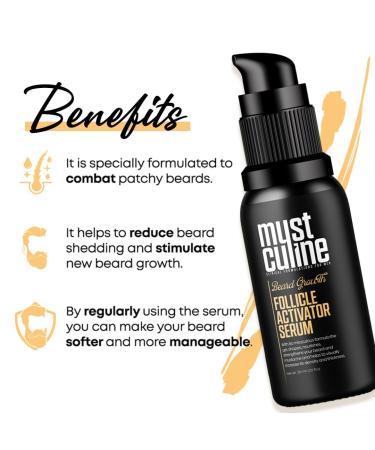 Mustculine Follicle Activator Serum - Biotin Oil for Patchy Beard Growth | 1.01 Fl Oz - International Shipping Available - Buy Online on GoSupps.com