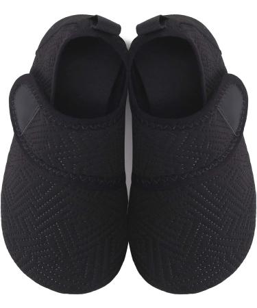 L-RUN Toddler Water Shoes | Barefoot Aqua Socks for Beach Pool Surfing | Kids Swim Shoes 9.5-10 Toddler | Strip Black - Buy Online on GoSupps.com