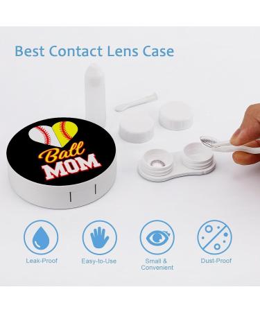 Funny Ball Mom Softball & Baseball Contact Lens Travel Kit - Portable Cute Box with Mirror for Outdoor Use - Buy Online on GoSupps.com