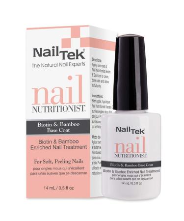 Nail Tek Nail Nutritionist, Bamboo & Biotin 5 in 1 Nail Treatment for Soft and Peeling Nails, 0.5 oz, 1-Pack 0.5 Fl Oz (Pack of 1) Bamboo & Biotin 5 in 1 Nail Treatment