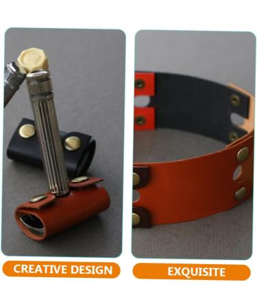 Angoily Leather Travel Razor Cover Case - Compact Shaver Storage Bag for Manual Razors | Set of 4 | 8.5x4.5cm - Perfect Travel Accessory - Buy Online on GoSupps.com