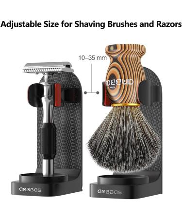 2pcs Wall Mounted Shaving Holder Black ABS Assembly Type Multipurpose Stand for Shaving Brushes and Razors - Buy Online on GoSupps.com