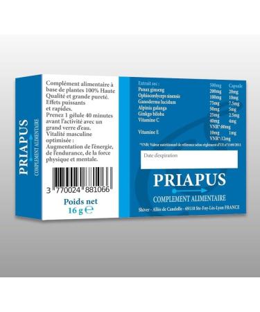 Shiver - Priapus - Ultra Powerful - Increased Energy | Performance | Endurance | - Ginseng - Men's Food Supplement - 10 Capsules - Buy Online on GoSupps.com