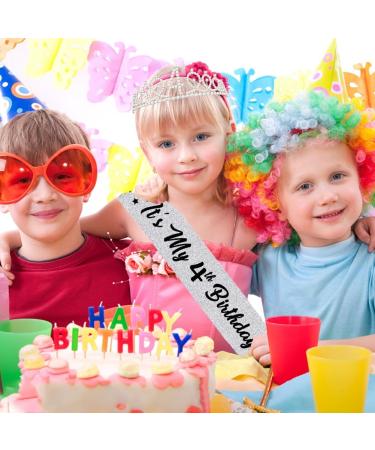 Divono Birthday Sash and Tiara 5th Birthday Sash and 5 Birthday Tiara Rhinestone Crown Headband for 5th Birthday Gifts 5th Birthday Decoration Party Accessories for Girls Silver 4th - Buy Online on GoSupps.com