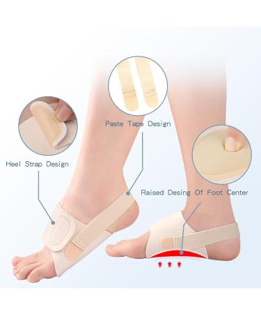 Adjustable Arch Support Inserts for Plantar Fasciitis Relief - Orthotic Cushions & Gel Pads for Flat Feet & High Arches | Comfort & Pain Relief (Beige - Buy Online on GoSupps.com