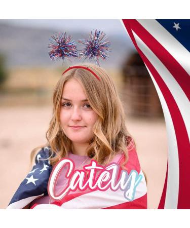 Catery 4th of July Glitter Star Patriotic Head Bopper Headband | Independence Day Tassel Hoop Party Accessories - Buy Online on GoSupps.com