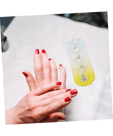 COOLHIYA 1 Set nail practice holder gradient rainbow nail stan training nail stands nail art organiser nail painting stand nail decor nail stands for nail art plastic Acrylic oval Yellow Blue 12.8x3.7cm - Buy Online on GoSupps.com